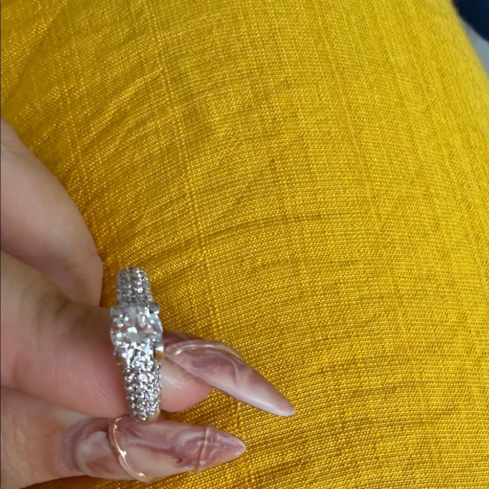 Natural Diamond  14 K White Gold Women's Ring